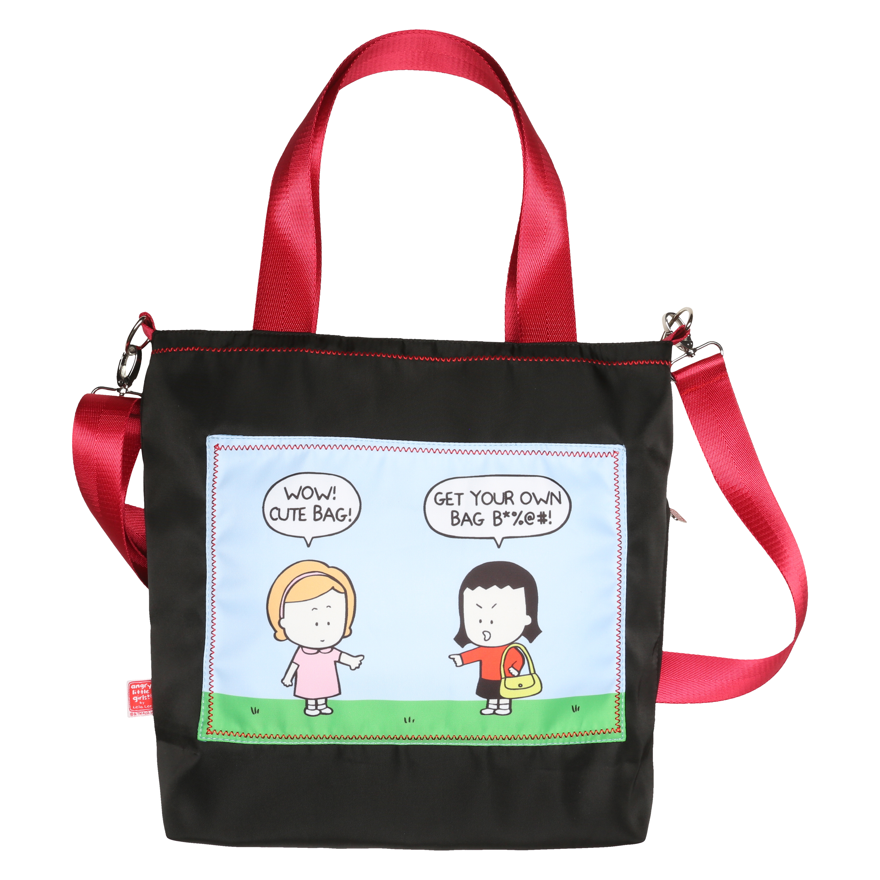 Get Your Own Bag B*%@#! crossbody tote bag with front pocket