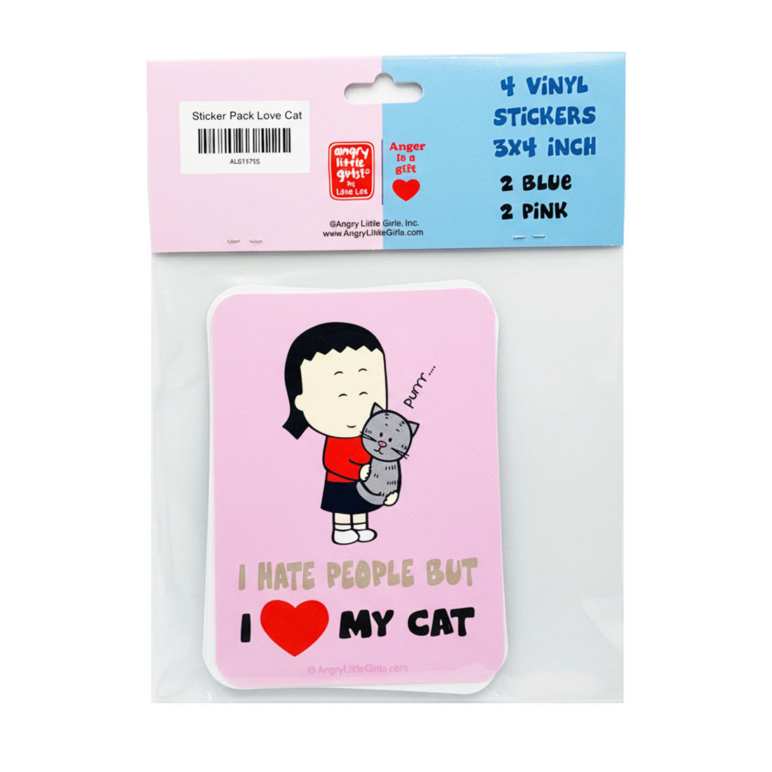 "I Hate People But I Love My Cat" Vinyl Sticker Pack