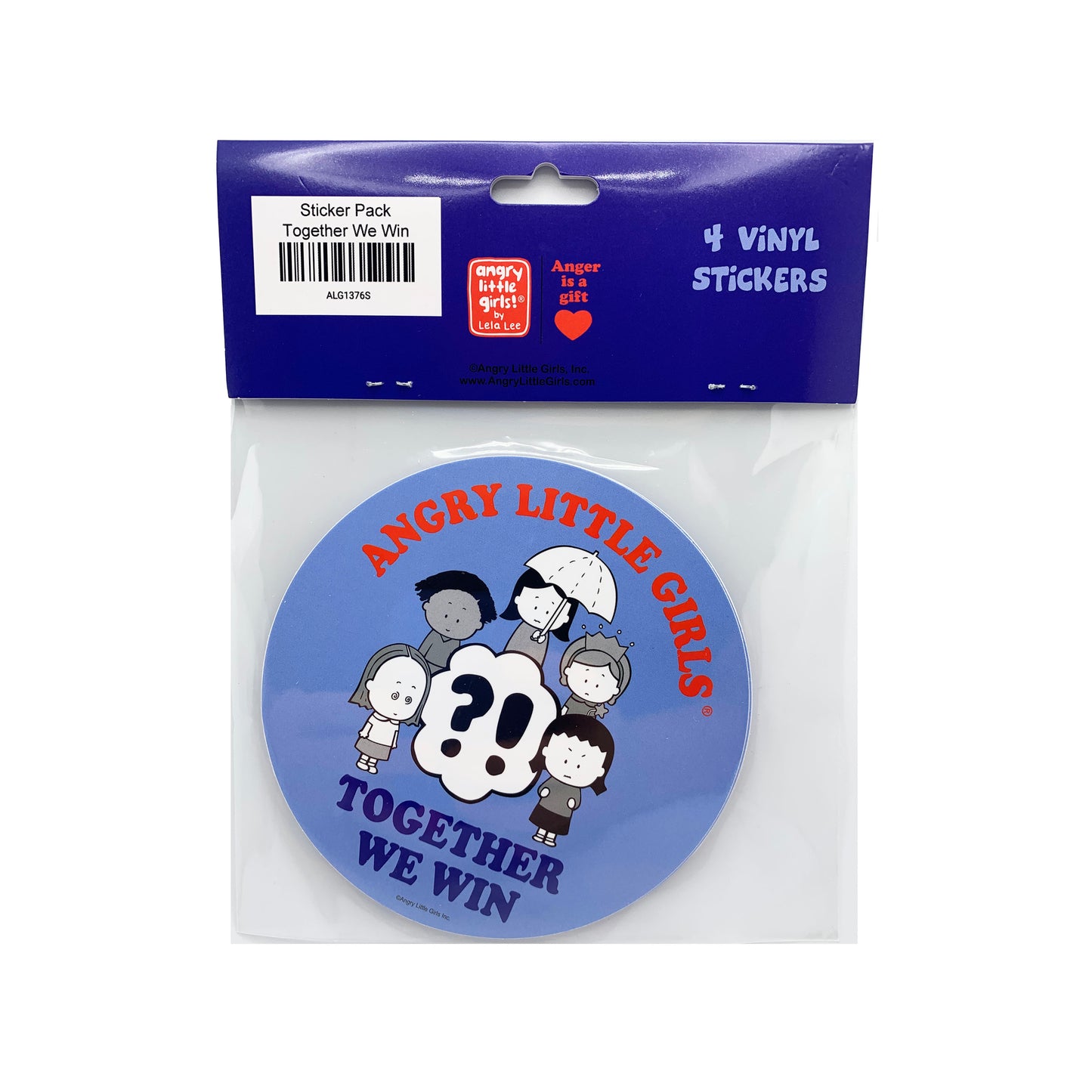 "Angry Little Girls Together We Win" Vinyl Sticker Pack