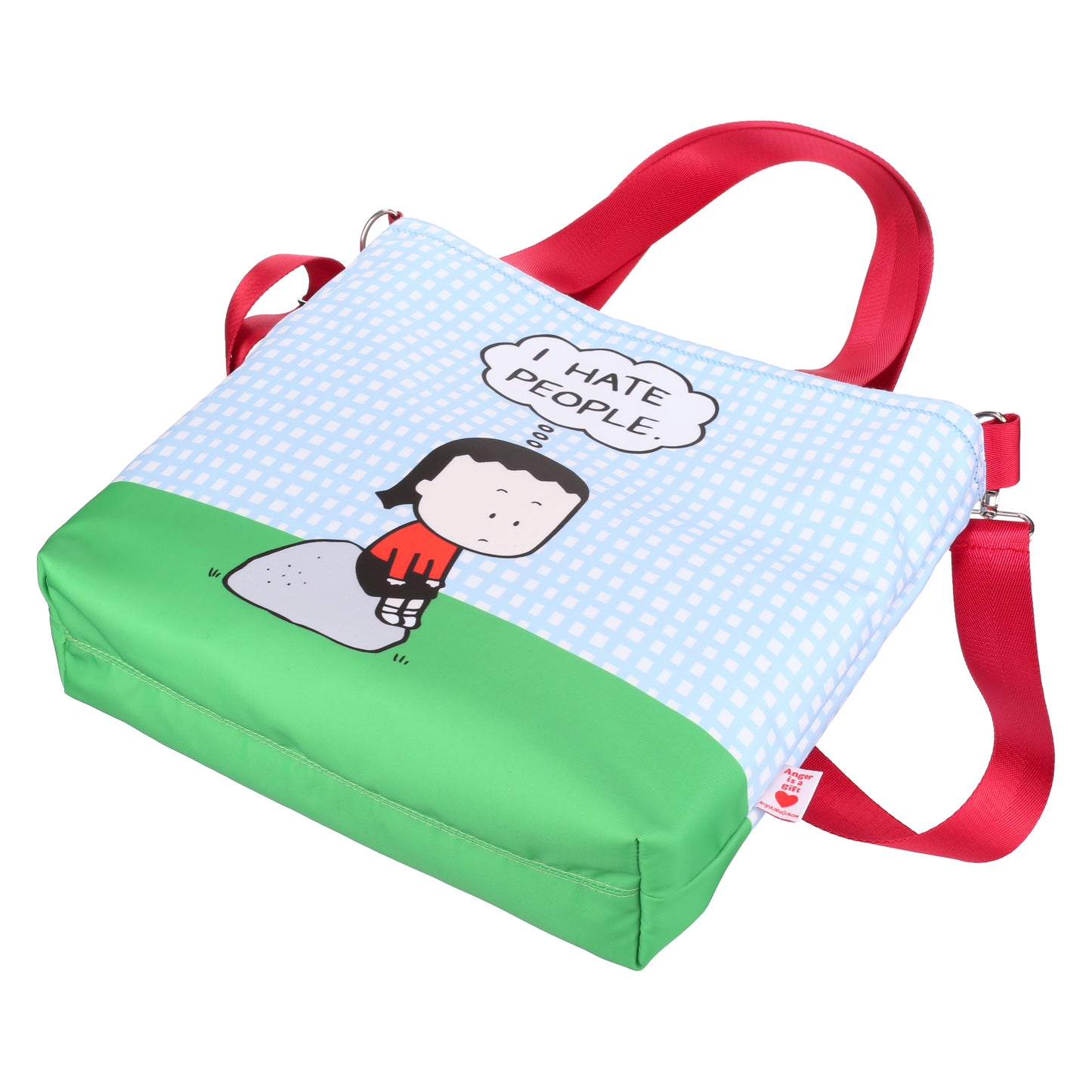 I Hate People crossbody tote bag