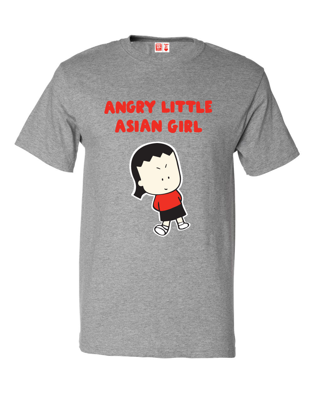 ADULT tshirt Angry Little Asian Girl gray