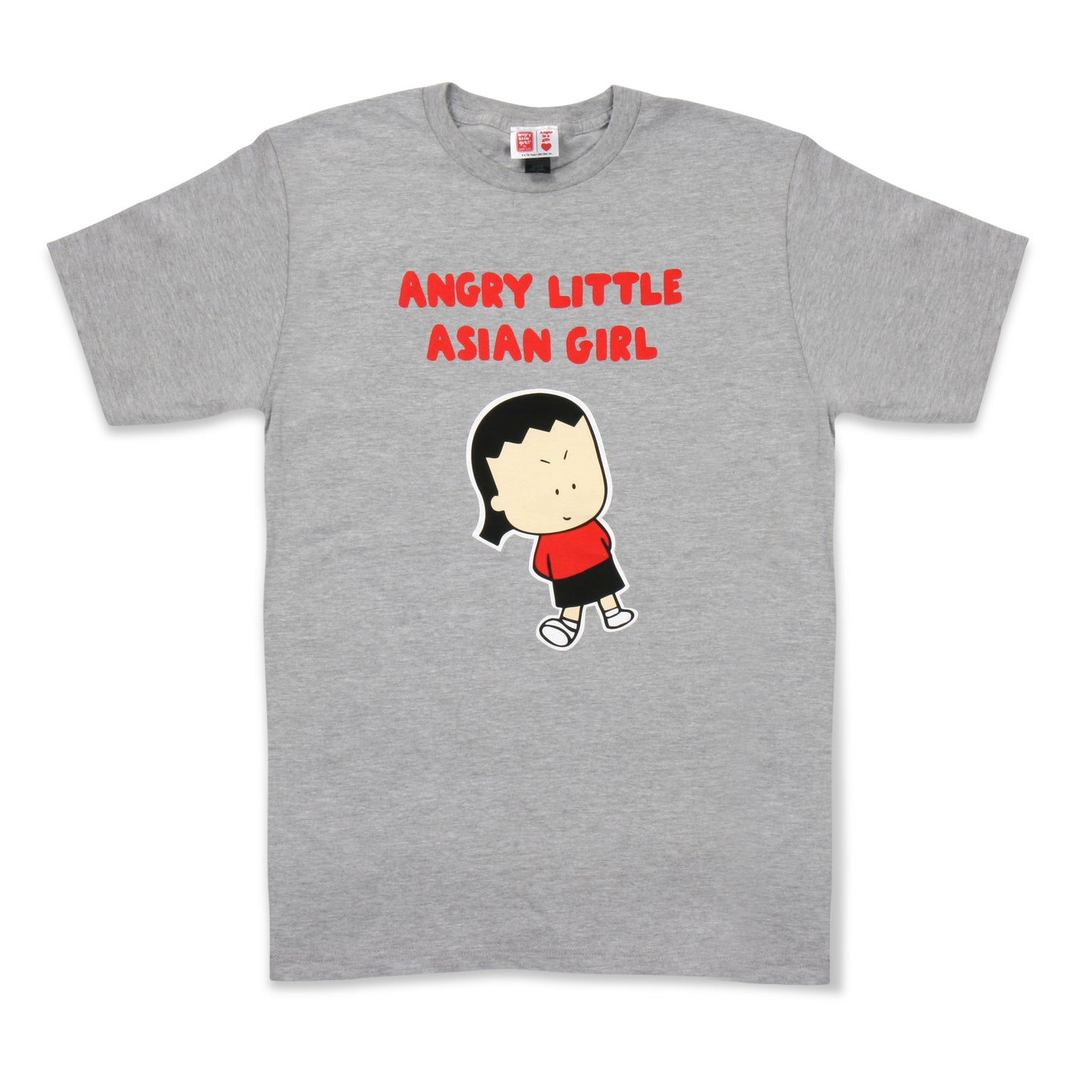 ADULT tshirt Angry Little Asian Girl gray