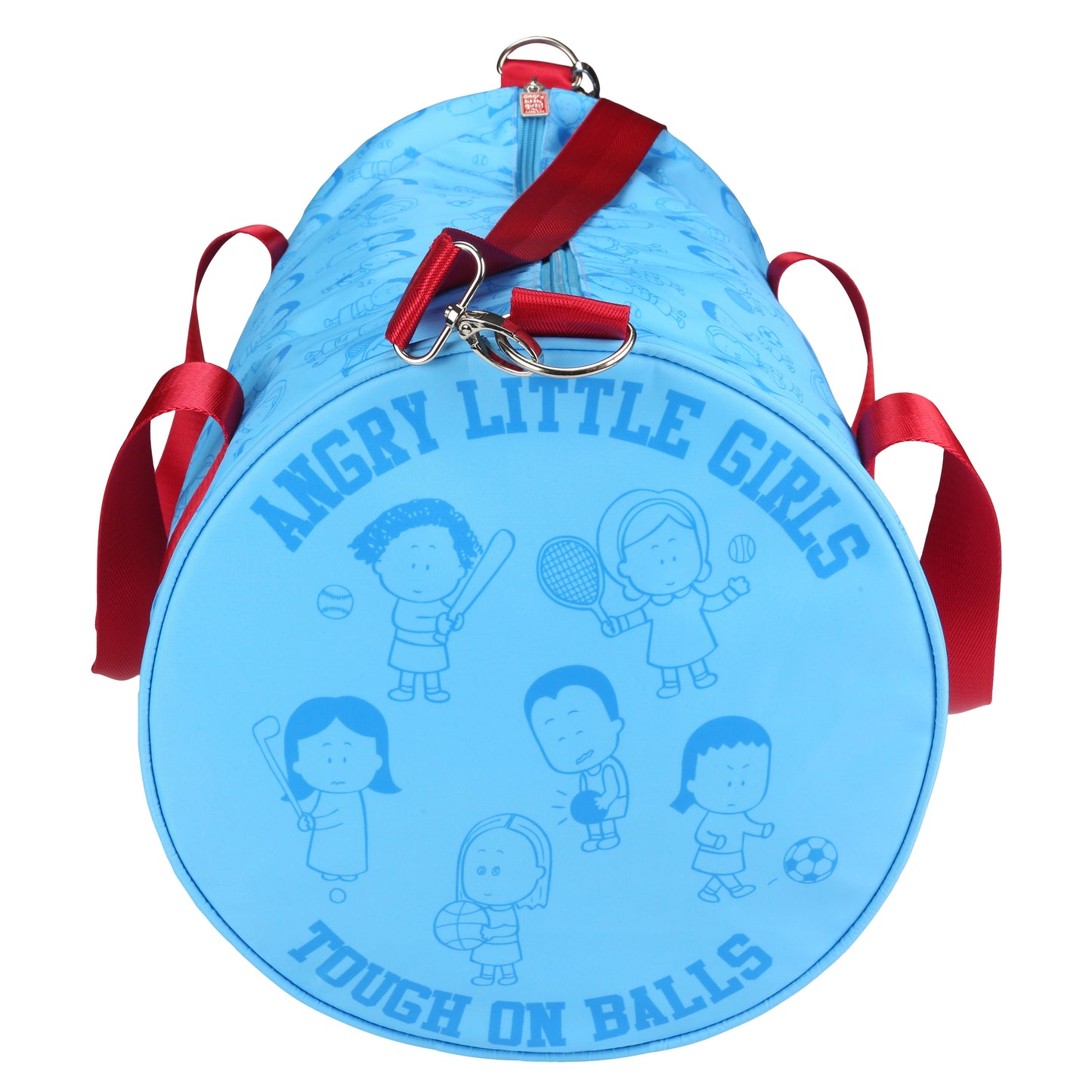 Angry Little Girls Tough on Balls Gym Duffle Bag