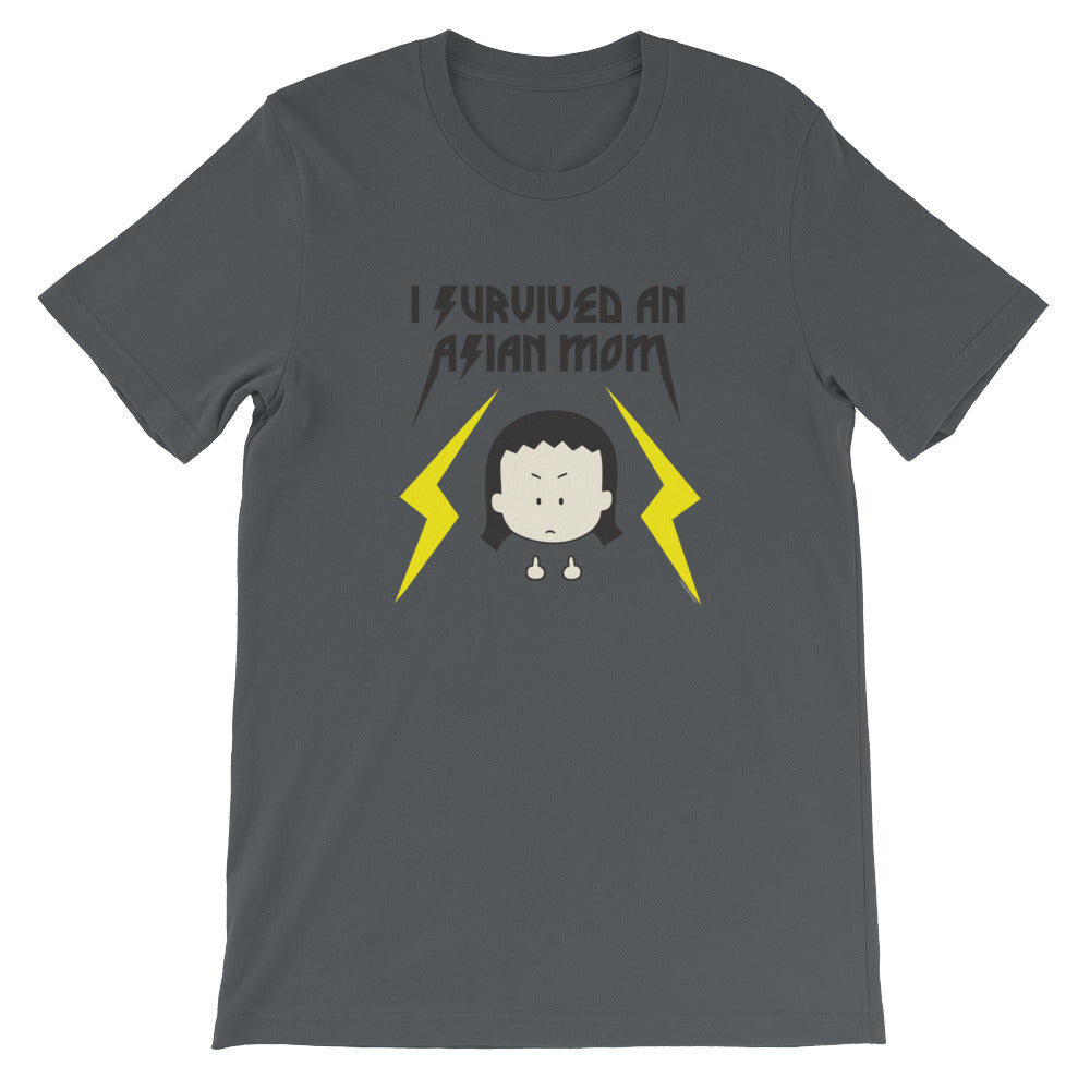 I Survived an Asian Mom (metal font) - Adult Shirt