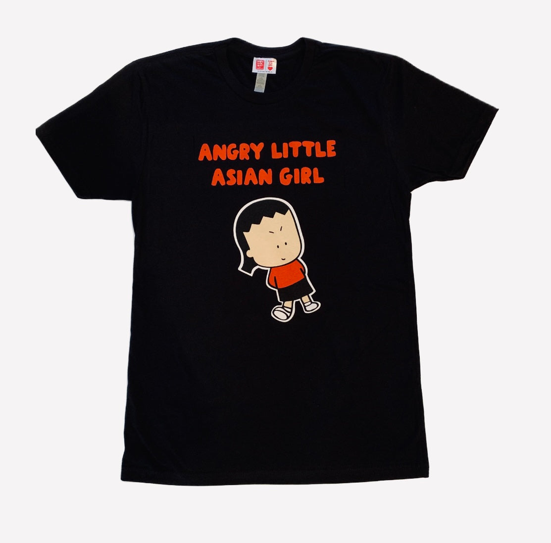 Black ADULT Angry Little Asian Girl tshirt