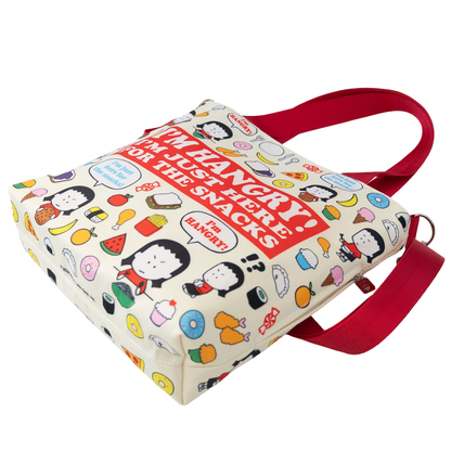 "I'm HANGRY! I'm just here for the snacks" crossbody tote bag