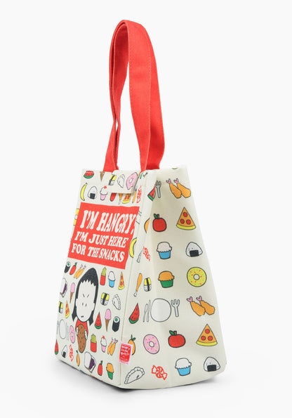 Lunch bag: I'M HANGRY! Here for the Snacks