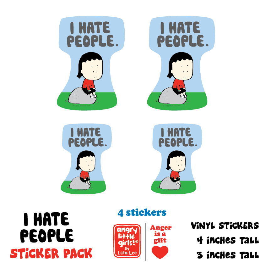 "I Hate People" vinyl sticker pack