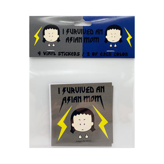 "I Survived an Asian Mom" vinyl sticker pack