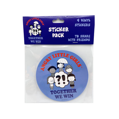 "Angry Little Girls Together We Win" Vinyl Sticker Pack