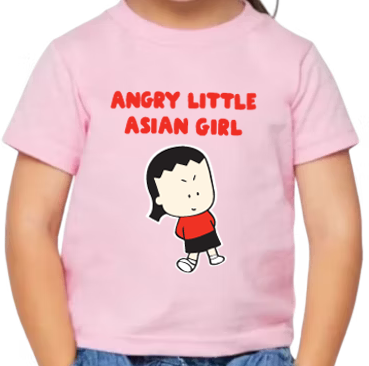 Angry Little Asian Girl TODDLER pink tshirt
