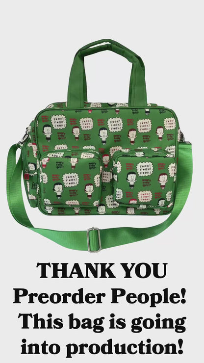 Green Camo Cargo Overnighter Bag