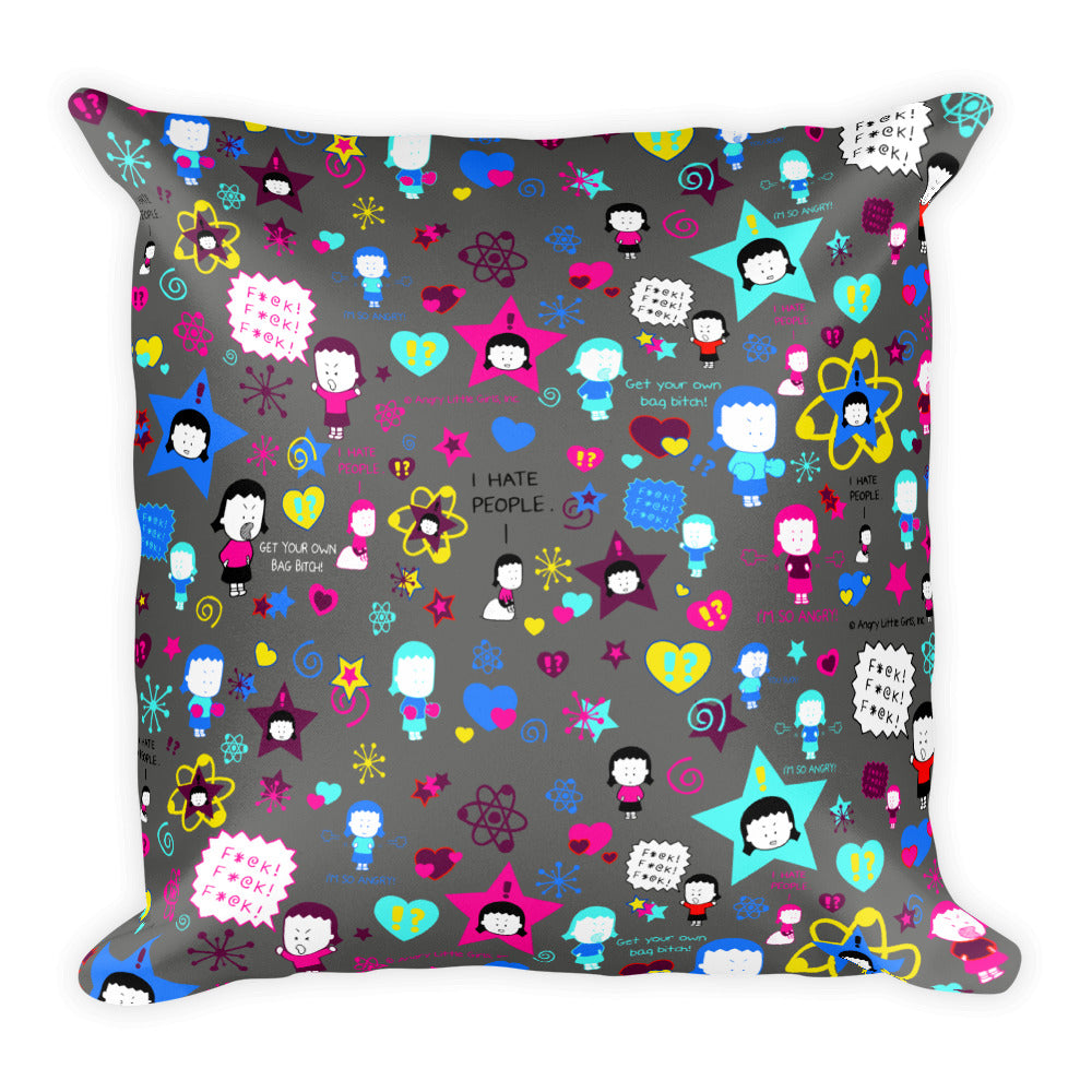 Gray Pattern Square Pillow