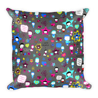 Gray Pattern Square Pillow