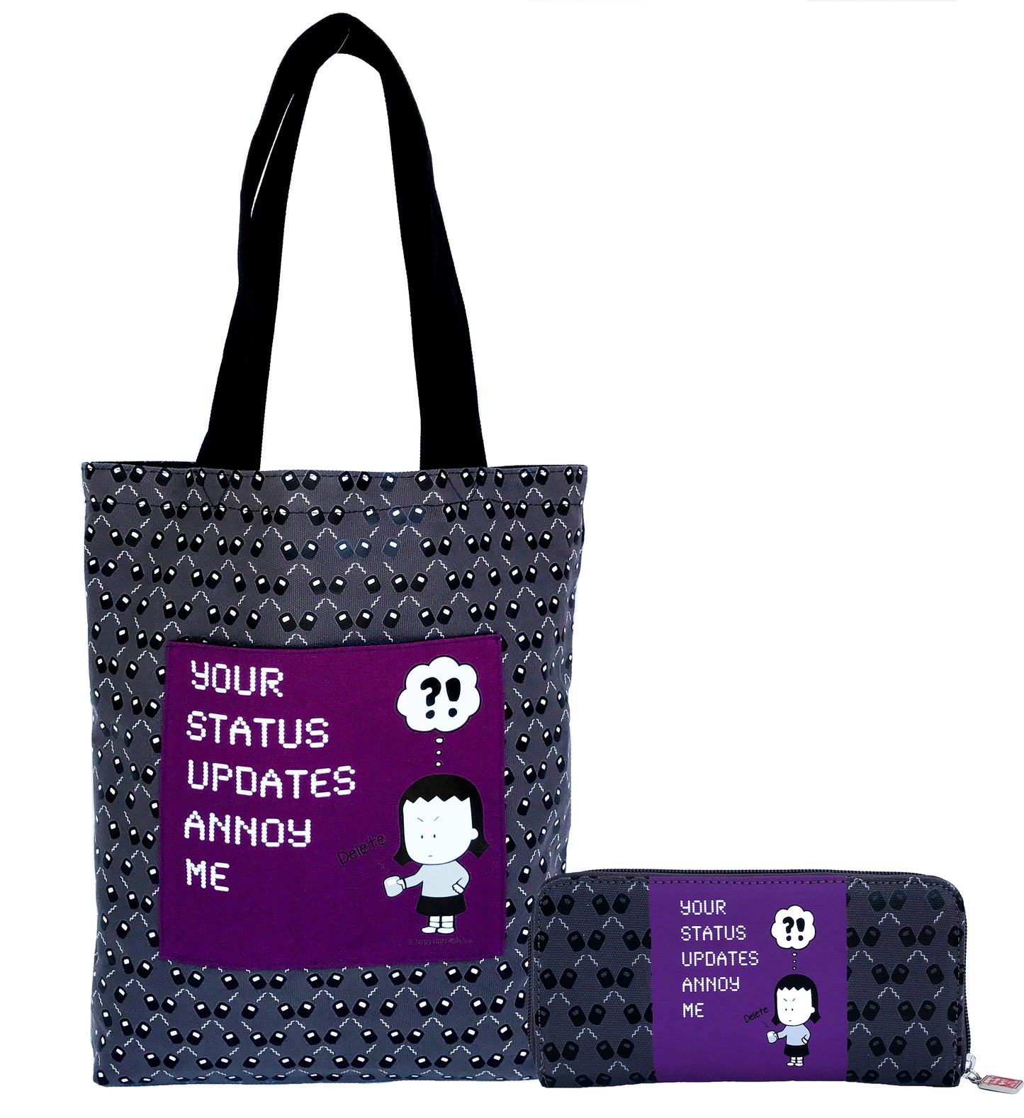 Tote Bag and Wallet Set "Your Status Updates Annoy Me"